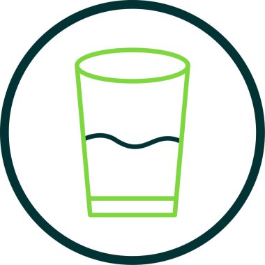 Bir bardak su, içecek ikonu, beyaz arkaplanda izole edilmiş. 