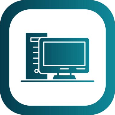 pc bilgisayar simgesinin vektör illüstrasyonu 