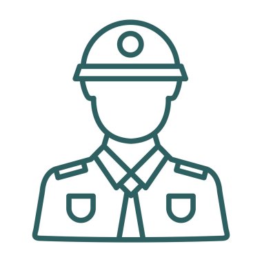 askeri subay ince çizgi vektör simgesi