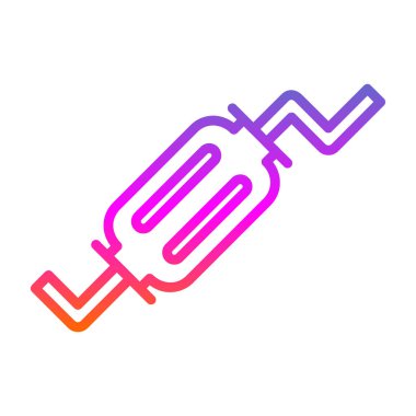 Egzoz borusu sistemi vektör simgesini özetliyor. Sembol, logo