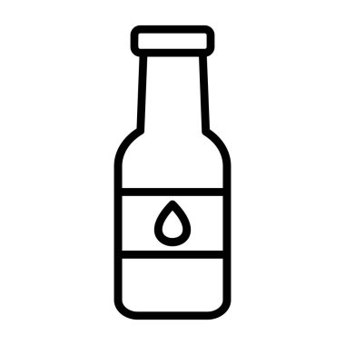 Soda şişesi simgesi, vektör illüstrasyonu 