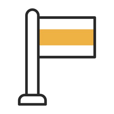 Basit bayrak vektör çizgisi simgesi 