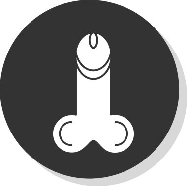 Flat penis icon, vector illustration