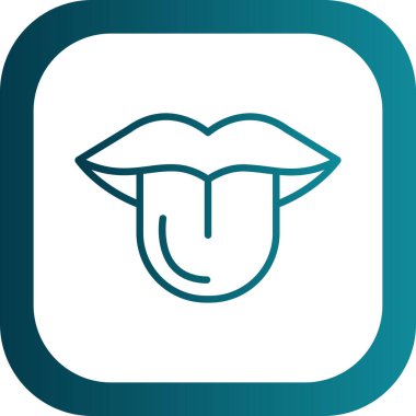 dil dışarı yüz simgesi, vektör illüstrasyonu 