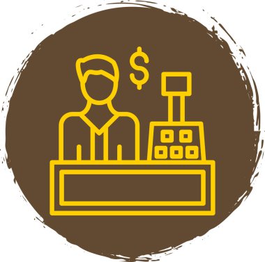 Kasiyer. Web simgesi basit illüstrasyon