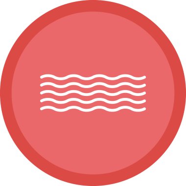 Dalgaların düz simgesinin vektör illüstrasyonu