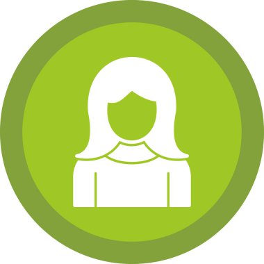 kız düz simgesi, vektör illüstrasyonu