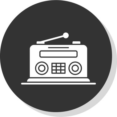Retro radyo ikonu. Basit vektör illüstrasyonu