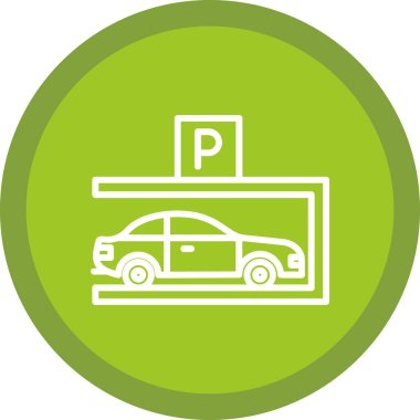 araba park simgesi vektör illüstrasyon                  