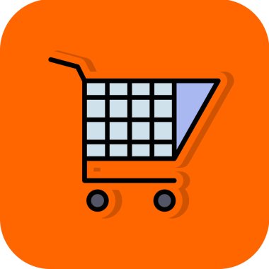 Alışveriş arabası simgesi, vektör illüstrasyonu