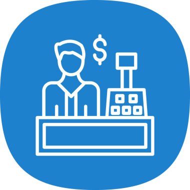 Kasiyer. Web simgesi basit illüstrasyon