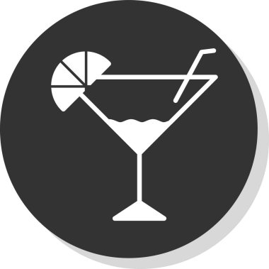 Martini kokteyli düz ikon, vektör illüstrasyonu