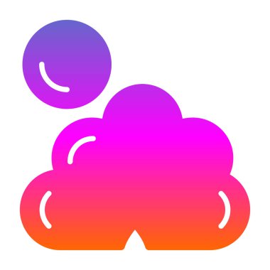 Basit Bulutlu hava simgesi, vektör illüstrasyonu