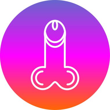 Flat penis icon, vector illustration