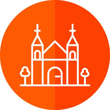 Bir kilise ikonu, katedral kulesinin vektör çizimi 