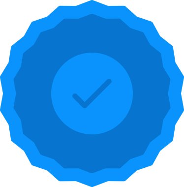 Yuvarlak damgalı mavi bir dairenin vektör çizimi