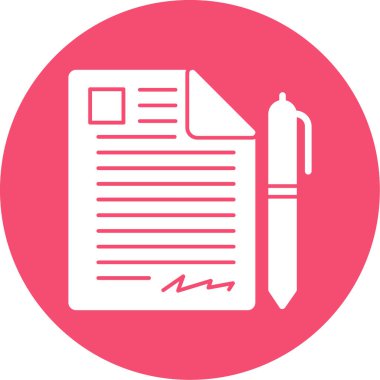 Dosya belgesi simgesi, Sözleşme web işareti, vektör illüstrasyonu