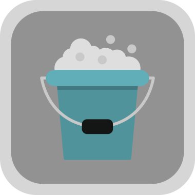 Köpük ağ simgesi olan kova, basit vektör illüstrasyonu