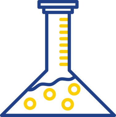 Bilim şişesi. Basit tasarım. Beaker vektör simgesi              