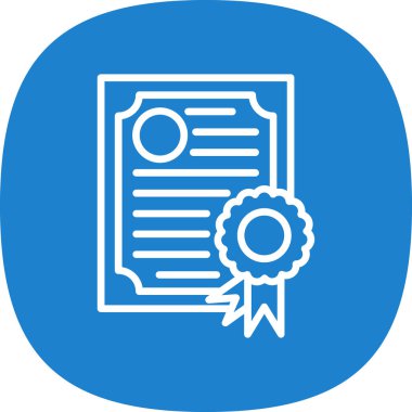 Diploma yassı simgesi, vektör illüstrasyonu