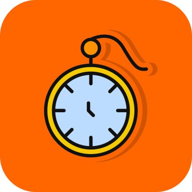 Cep saati simgesi, vektör illüstrasyonu 