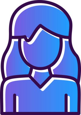 Genç kadın simgesi, vektör illüstrasyonu