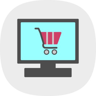 Çevrimiçi Dükkan simgesi, vektör illüstrasyonu