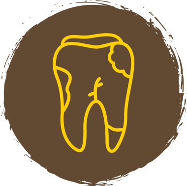 Bir dişin vektör illüstrasyonu simge taşır