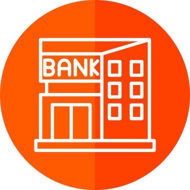 Banka binası ikonu. düz tasarım illüstrasyon. 