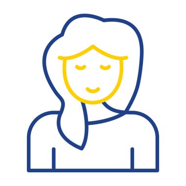 kız simgesi, vektör illüstrasyonu 