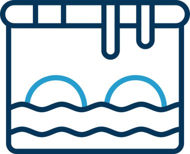 Yüzme havuzu. Web simgesi basit illüstrasyon