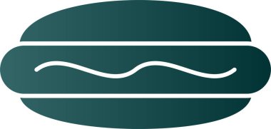 Hot dog simgesi, vektör illüstrasyonu basit tasarım