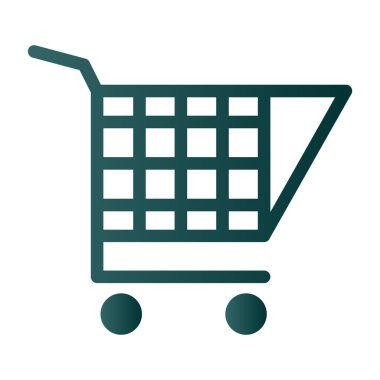 Alışveriş arabası simgesi, vektör illüstrasyonu