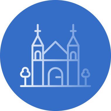 Bir kilise ikonu, katedral kulesinin vektör çizimi 