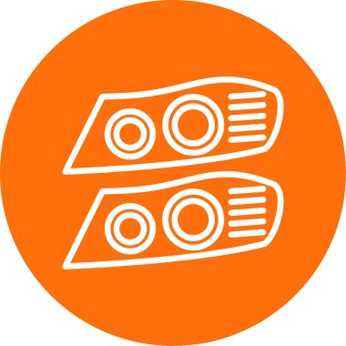 İki Araba Işıkları simgesi, vektör illüstrasyonu