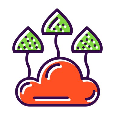 Bulut. Web simgesi basit illüstrasyon