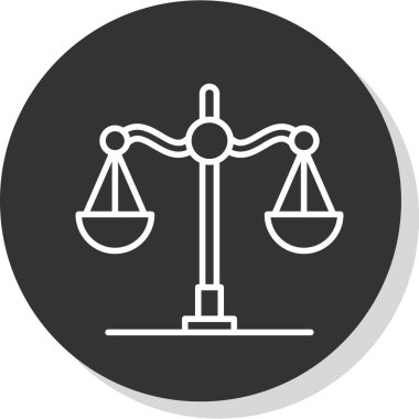 denge ölçekleri renk çizgisi simgesi, vektör illüstrasyonu 