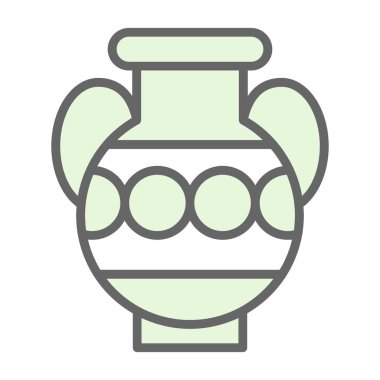 Antik Yunan vazosu ikonu, karikatür tarzı. Amforo vektör illüstrasyonu             