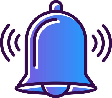 Tek izole çan simgesinin vektör illüstrasyonu 