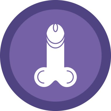 Flat penis icon, vector illustration