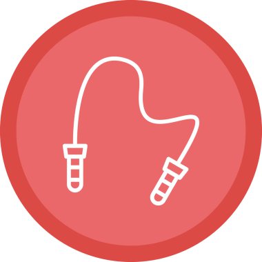 Düz renk simgesini atla. İp atlıyorum. İzole vektör illüstrasyonu