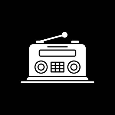 Retro radyo ikonu. Basit vektör illüstrasyonu