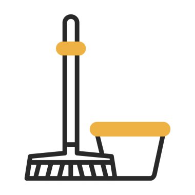 Mop and bucket. web icon simple illustration            