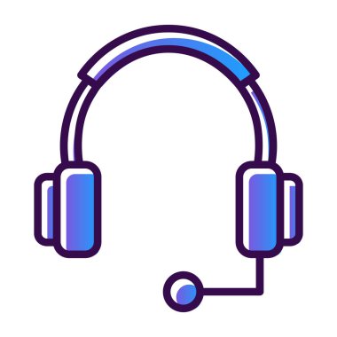 Kulaklık simgesinin vektör illüstrasyonu 