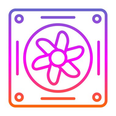 Soğutucunun vektör çizimi. Havalandırma fan çizimi, pictogram