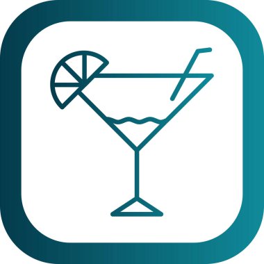 Martini kokteyli düz ikon, vektör illüstrasyonu