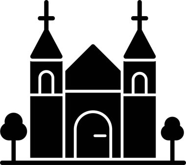 Bir kilise ikonu, katedral kulesinin vektör çizimi 