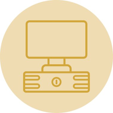 pc bilgisayar simgesinin vektör illüstrasyonu 