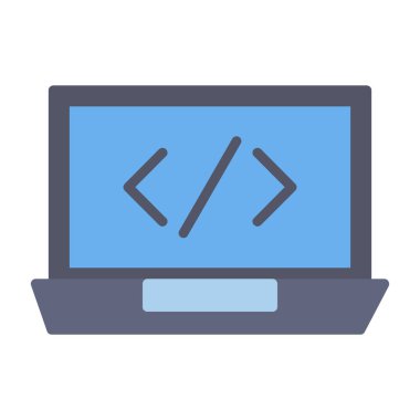 Kodlama simgesinin vektör illüstrasyonu 