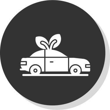 Eko araba simgesi, vektör illüstrasyonu basit tasarım